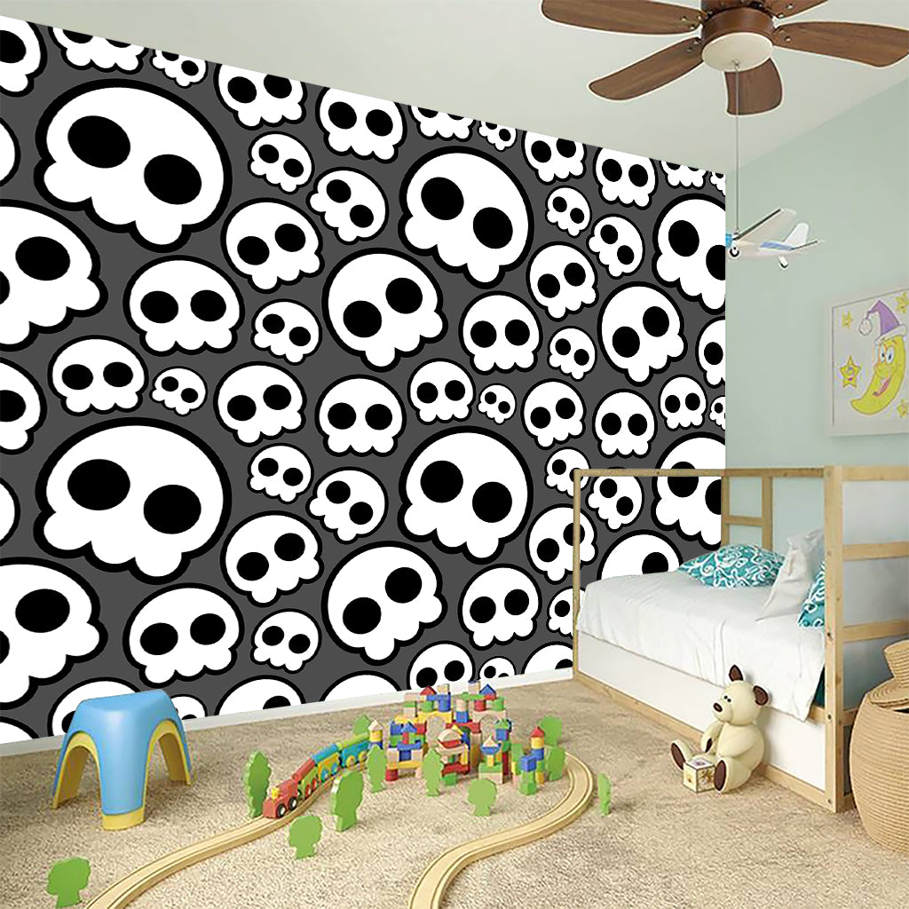 Emo Skull Pattern Print Wall Sticker