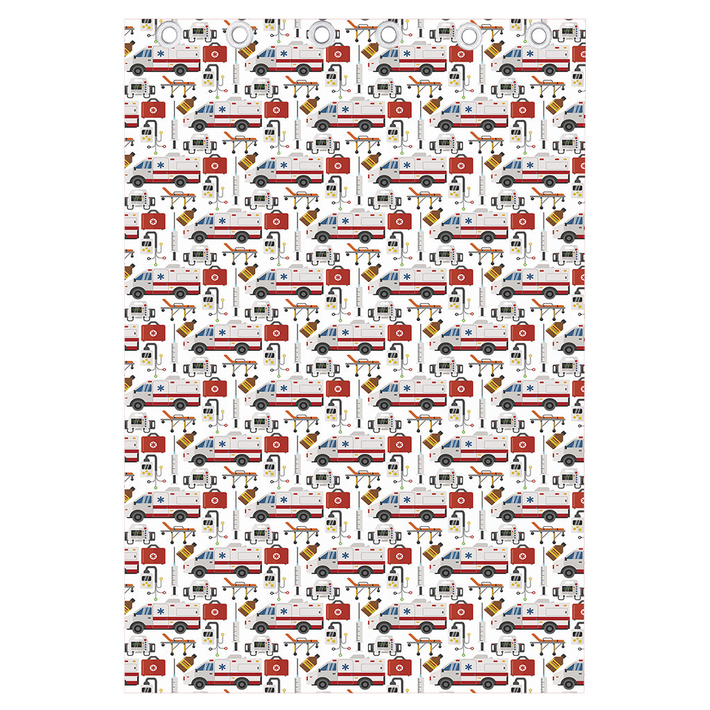 EMS Paramedic Pattern Print Curtain