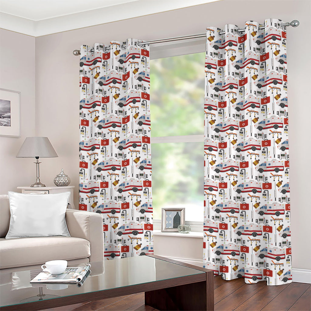 EMS Paramedic Pattern Print Grommet Curtains