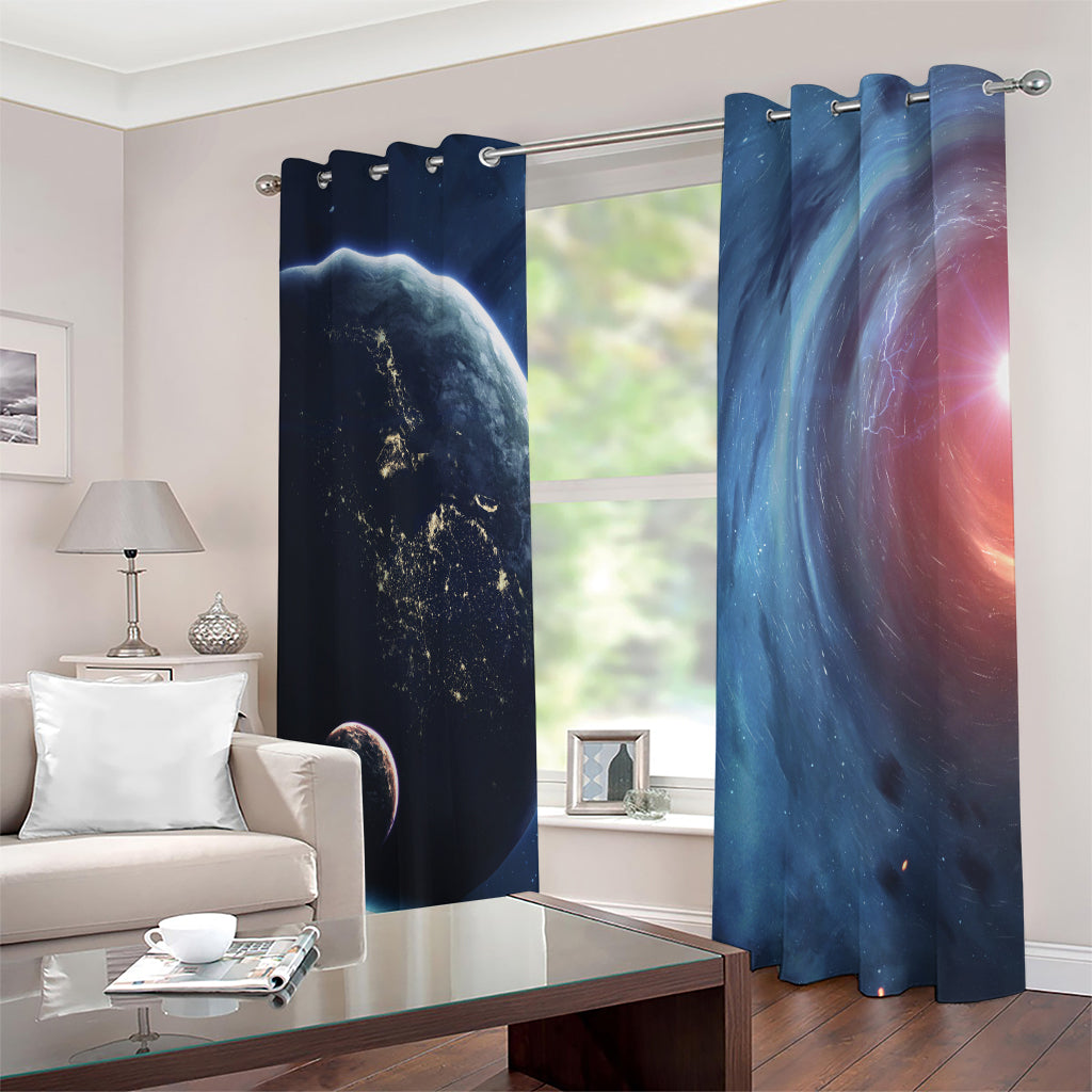 Endless Space Print Extra Wide Grommet Curtains