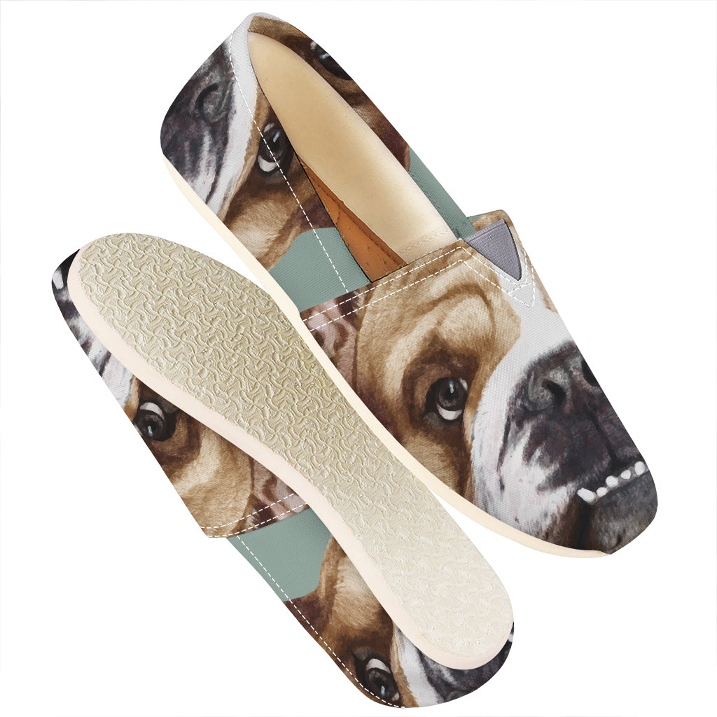 English Bulldog Portrait Print Casual Shoes