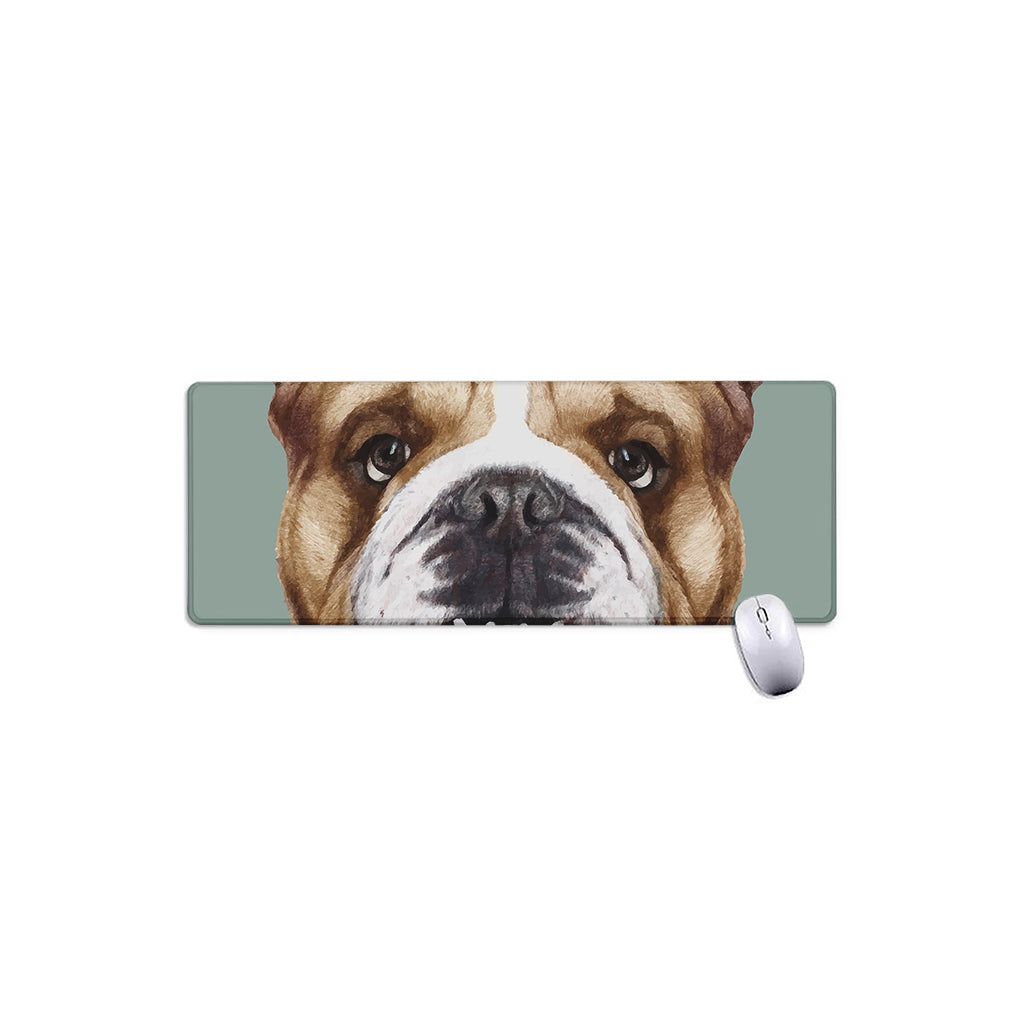 English Bulldog Portrait Print Extended Mouse Pad