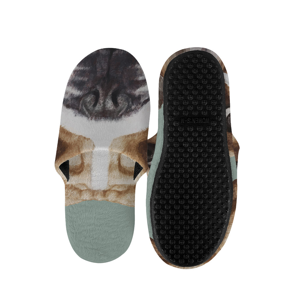 English Bulldog Portrait Print Slippers