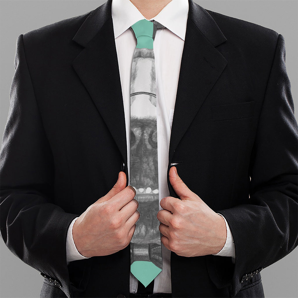 English Bulldog With Glasses Print Necktie