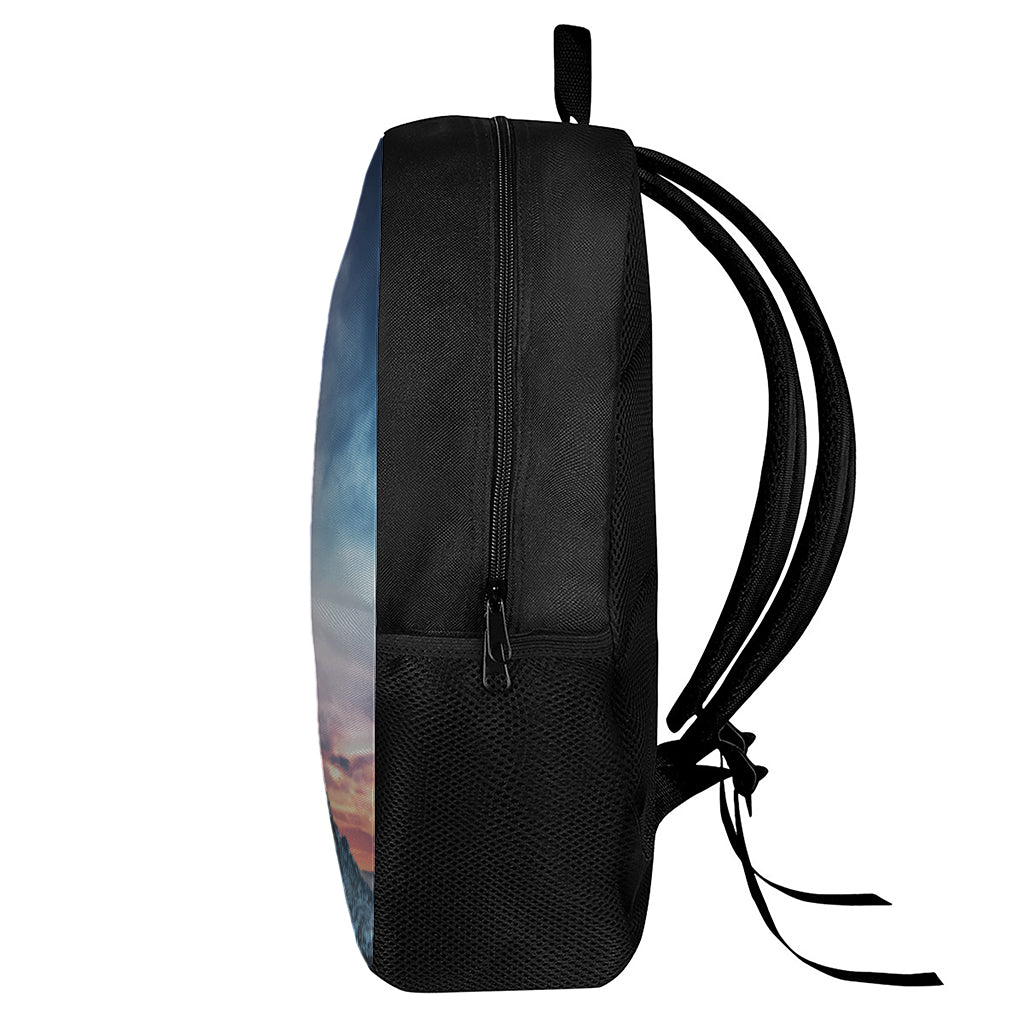 Erupting Volcano Print 17 Inch Backpack