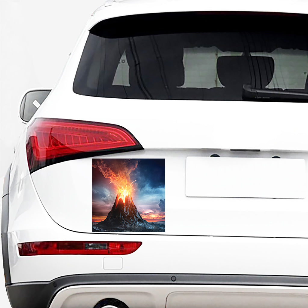 Erupting Volcano Print Car Sticker