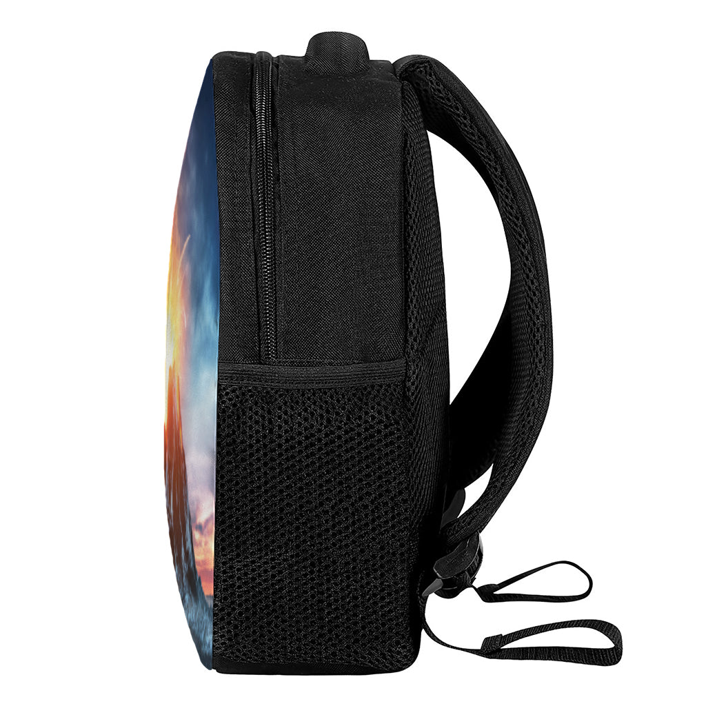 Erupting Volcano Print Casual Backpack