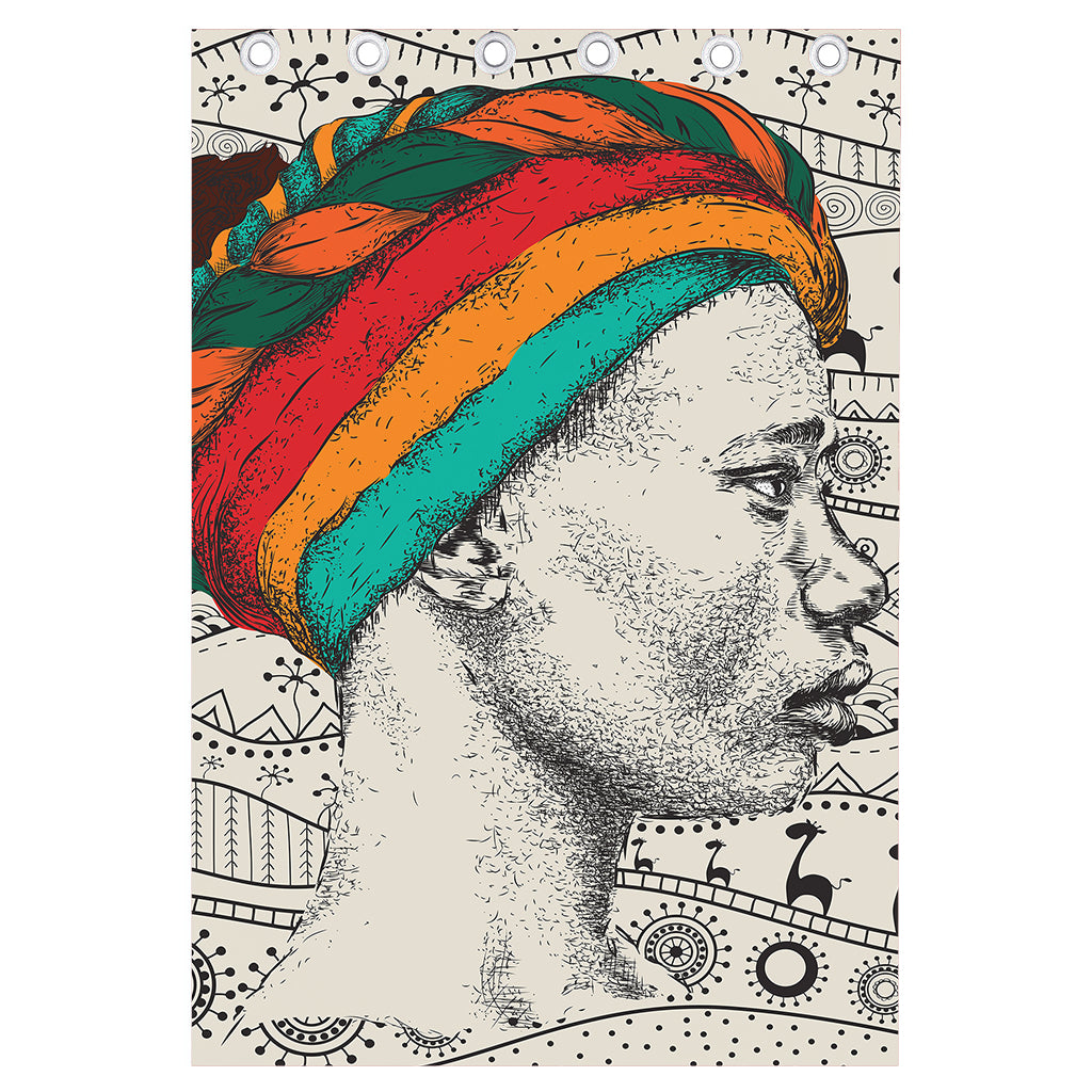 Ethnic African Girl Print Curtain