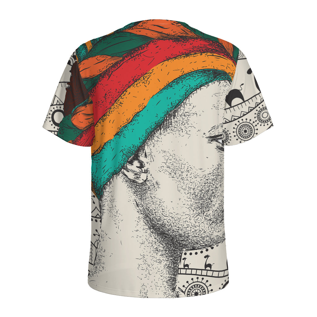 Ethnic African Girl Print Men's Sports T-Shirt