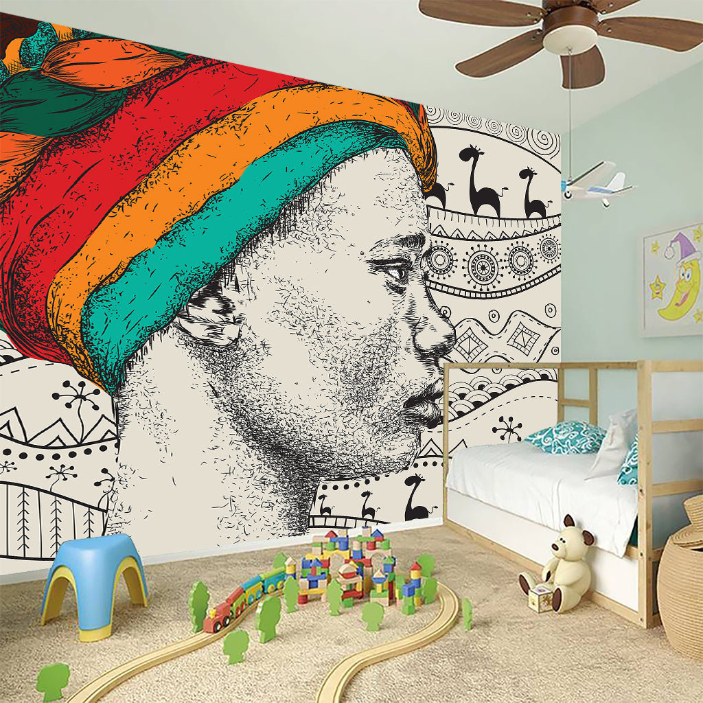 Ethnic African Girl Print Wall Sticker