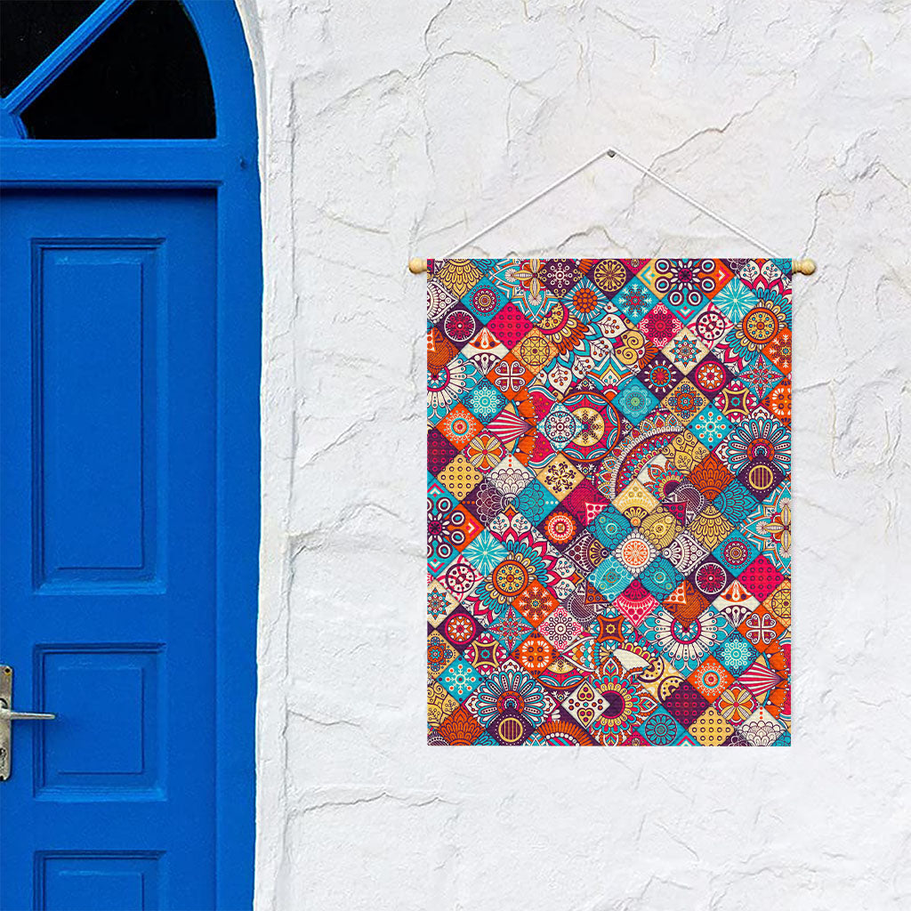 Ethnic Bohemian Mandala Pattern Print Garden Flag