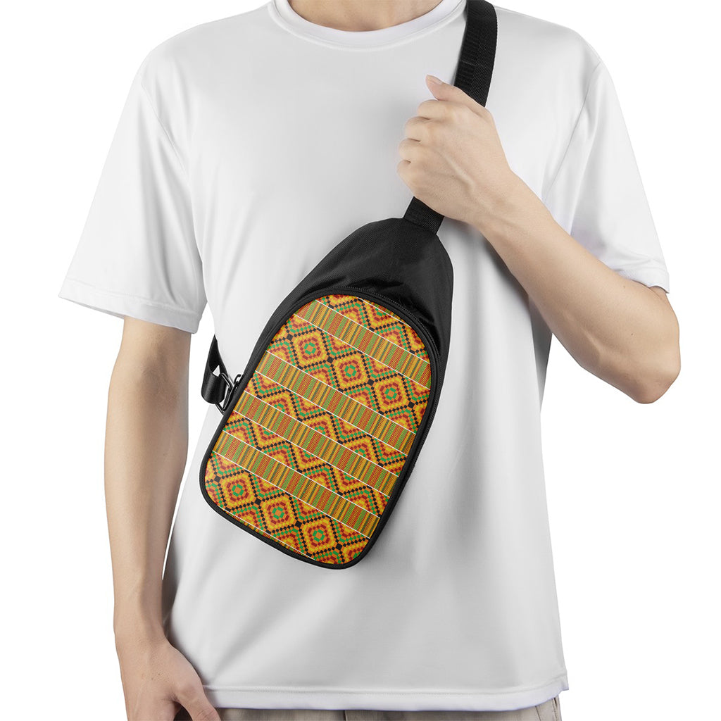 Ethnic Kente Pattern Print Chest Bag