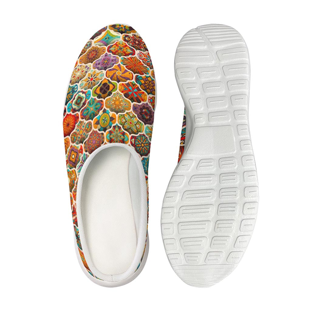 Ethnic Mandala Bohemian Pattern Print Mesh Casual Shoes