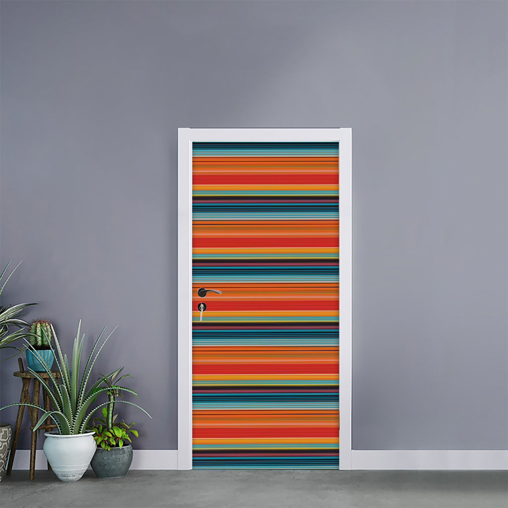 Ethnic Mexican Blanket Pattern Print Door Sticker