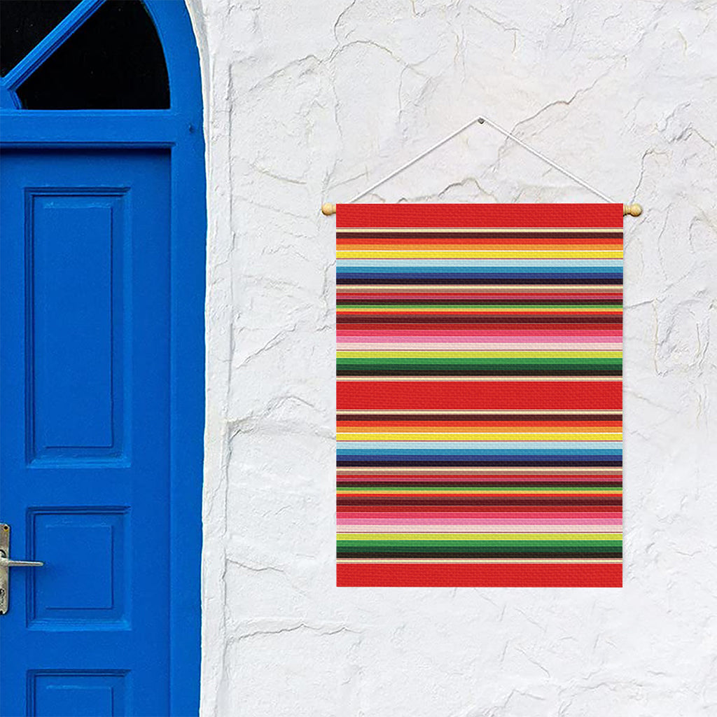 Ethnic Mexican Blanket Stripe Print Garden Flag