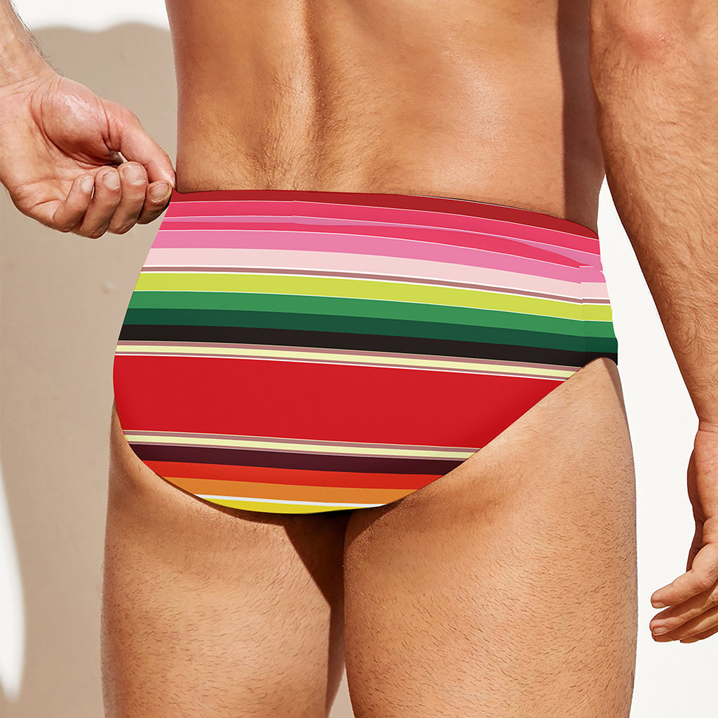 Ethnic Mexican Blanket Stripe Print Men's Swim Briefs