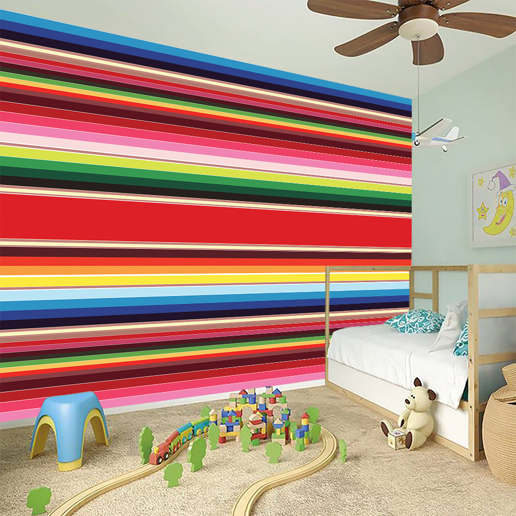 Ethnic Mexican Blanket Stripe Print Wall Sticker