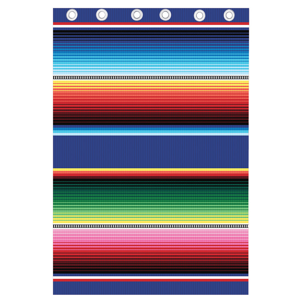 Ethnic Mexican Serape Pattern Print Curtain