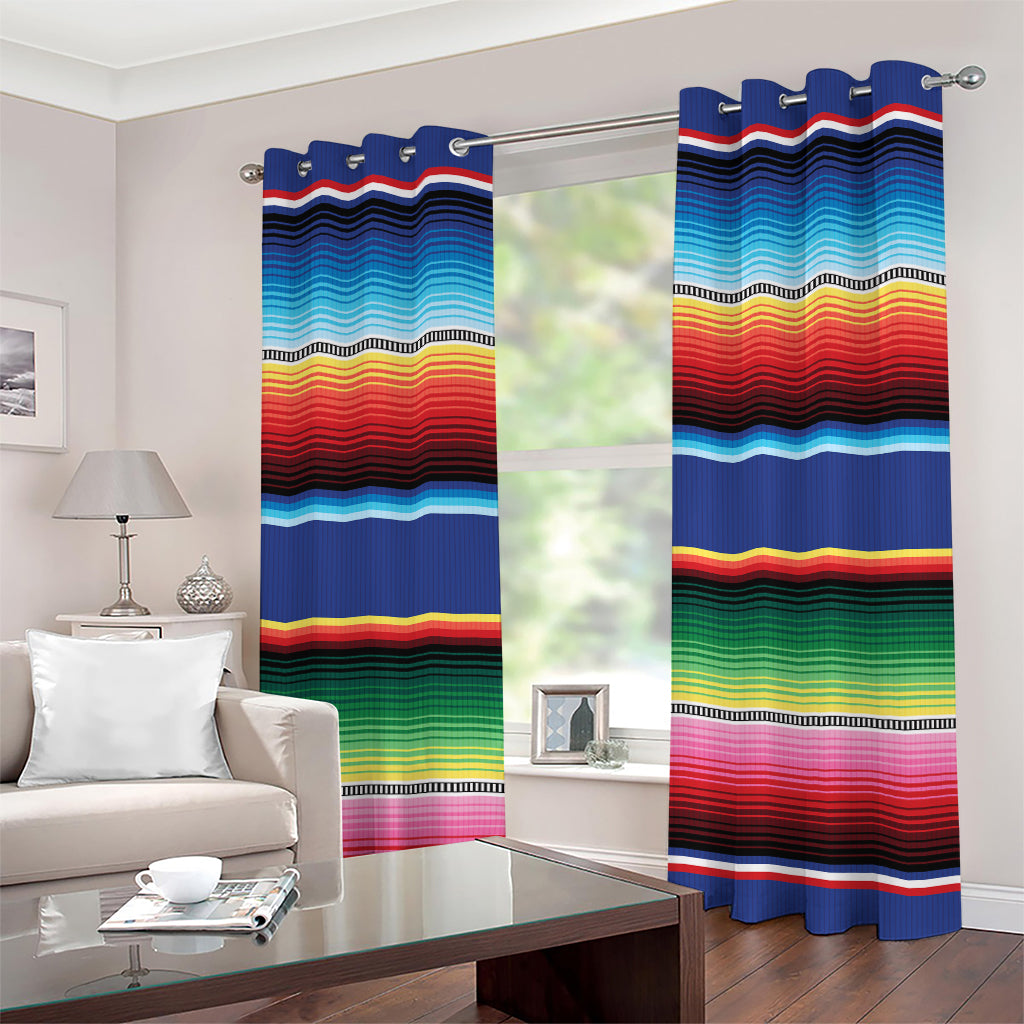 Ethnic Mexican Serape Pattern Print Grommet Curtains