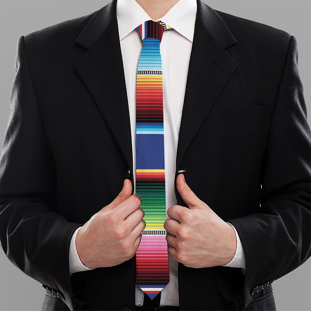 Ethnic Mexican Serape Pattern Print Necktie