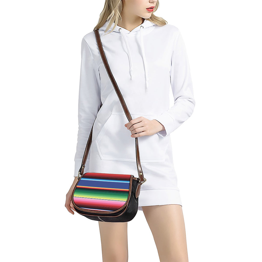 Ethnic Mexican Serape Pattern Print Saddle Bag