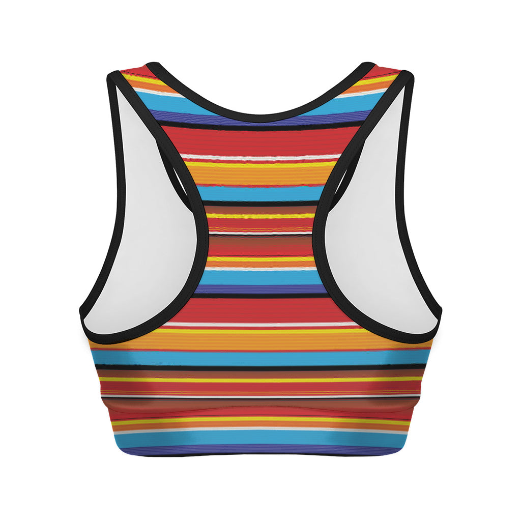 Ethnic Mexican Woven Pattern Print Women's Sports Bra