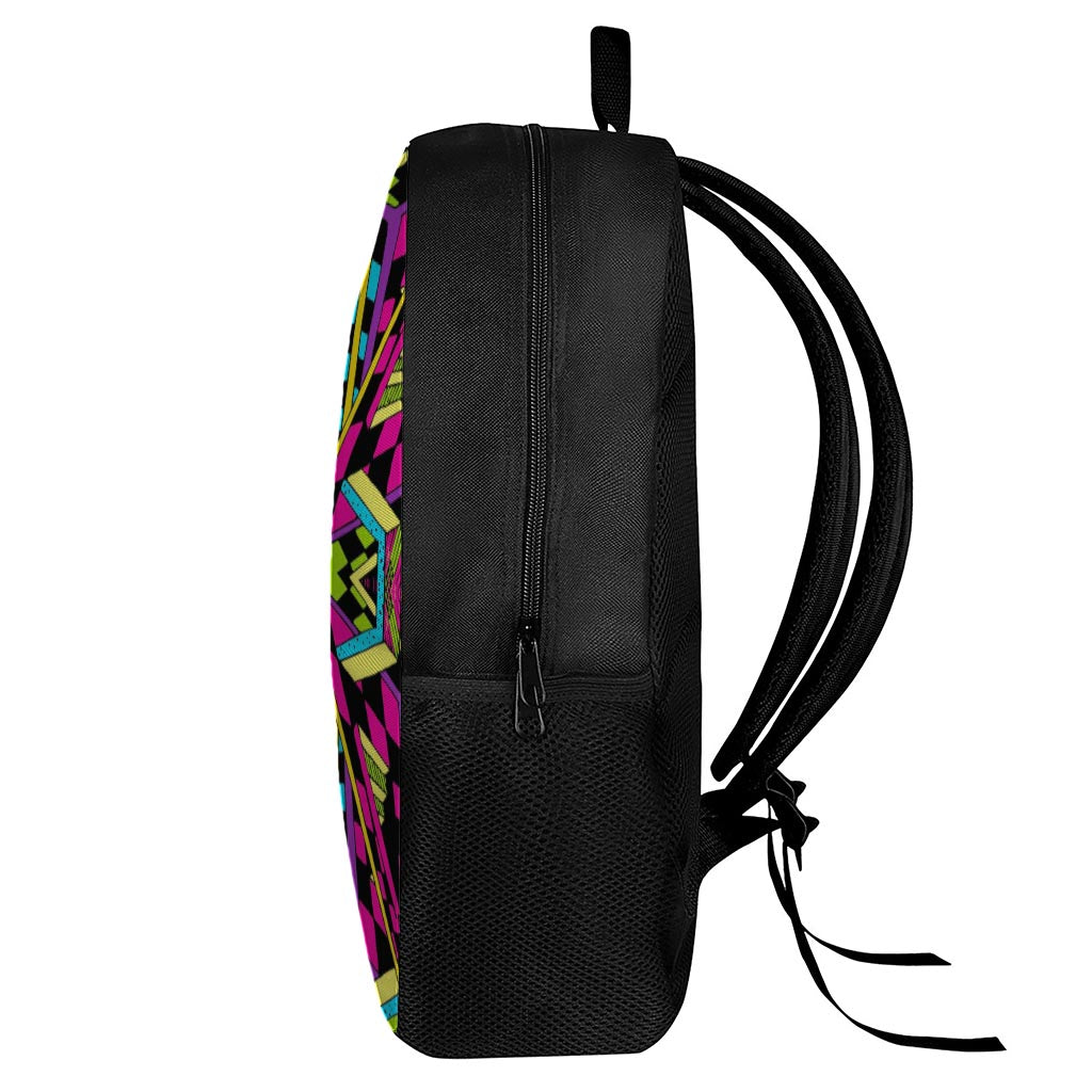 Ethnic Psychedelic Trippy Print 17 Inch Backpack