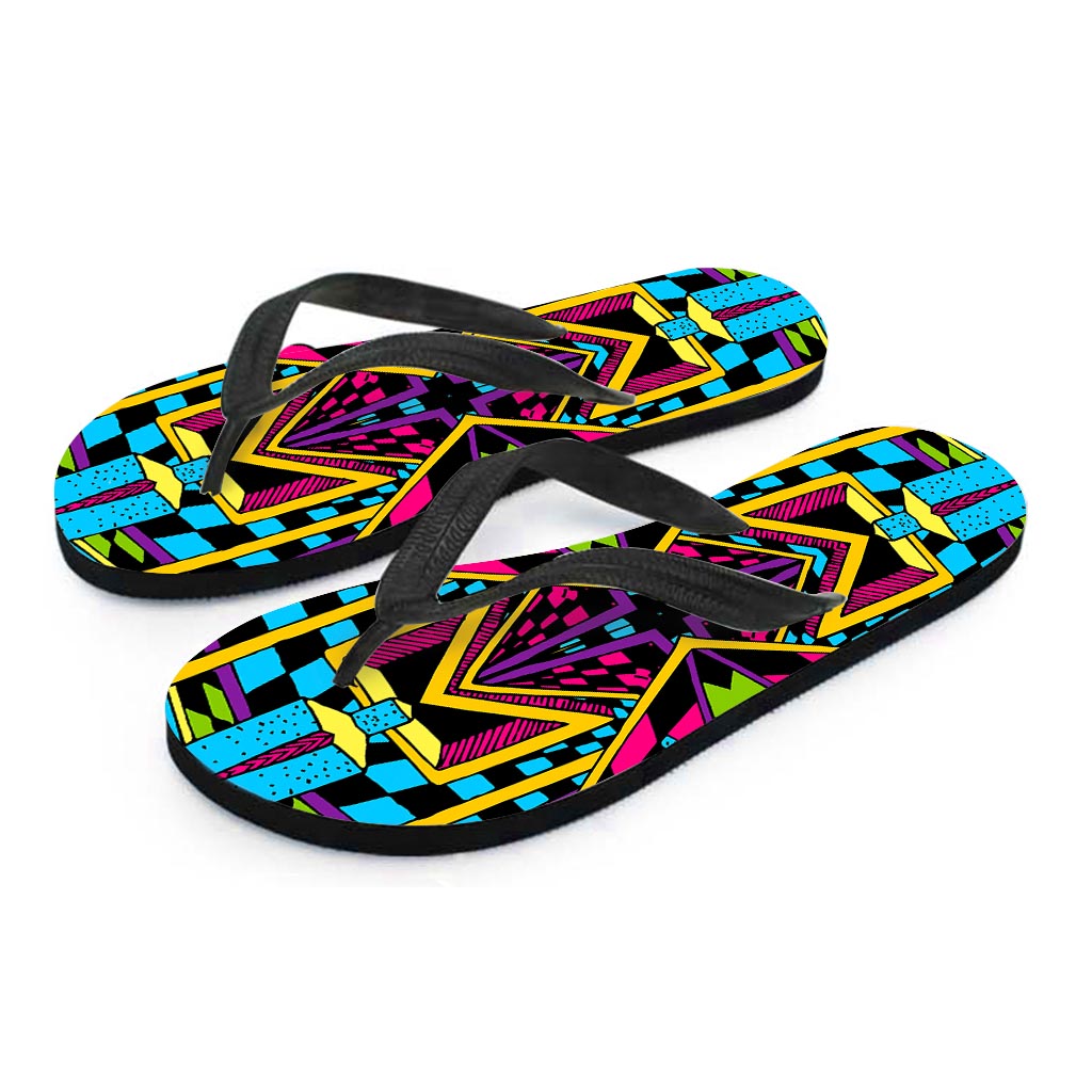 Ethnic Psychedelic Trippy Print Flip Flops