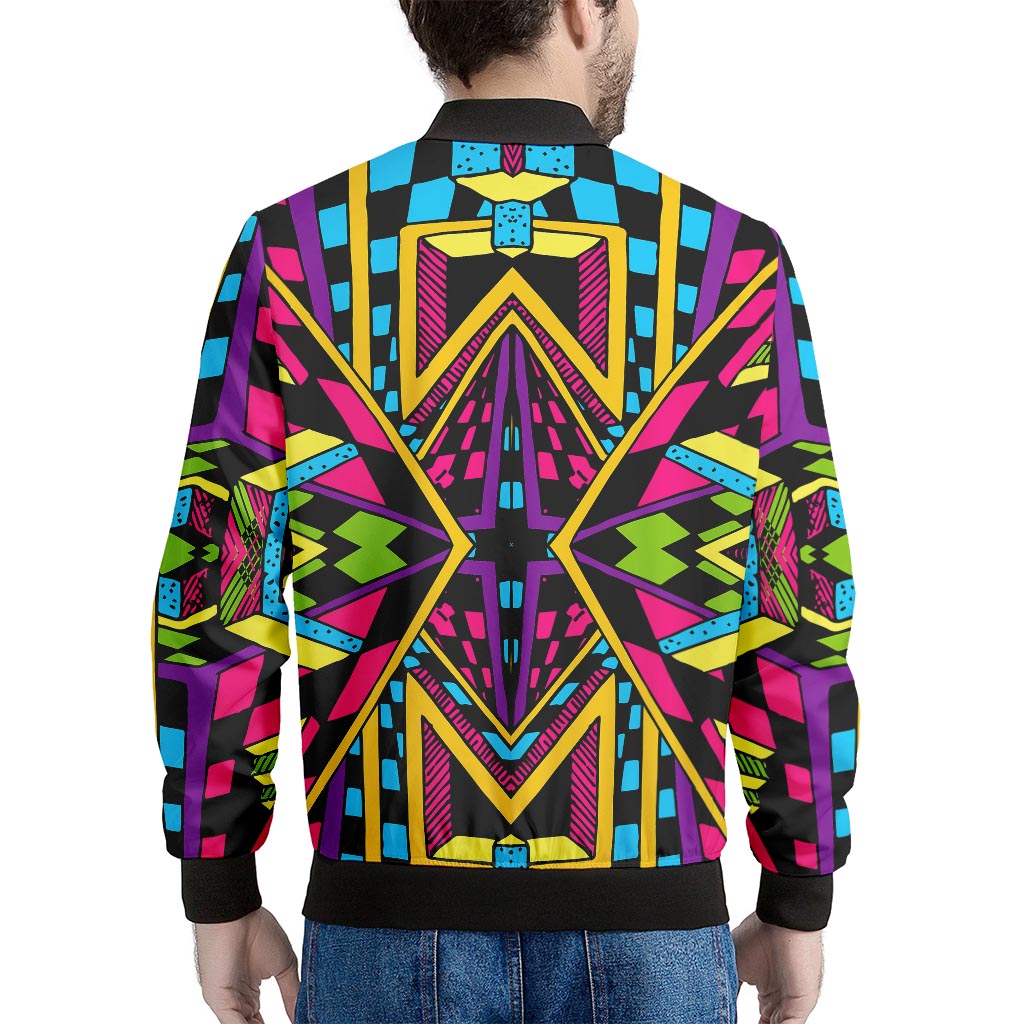 Ethnic Psychedelic Trippy Print Men's Bomber Jacket