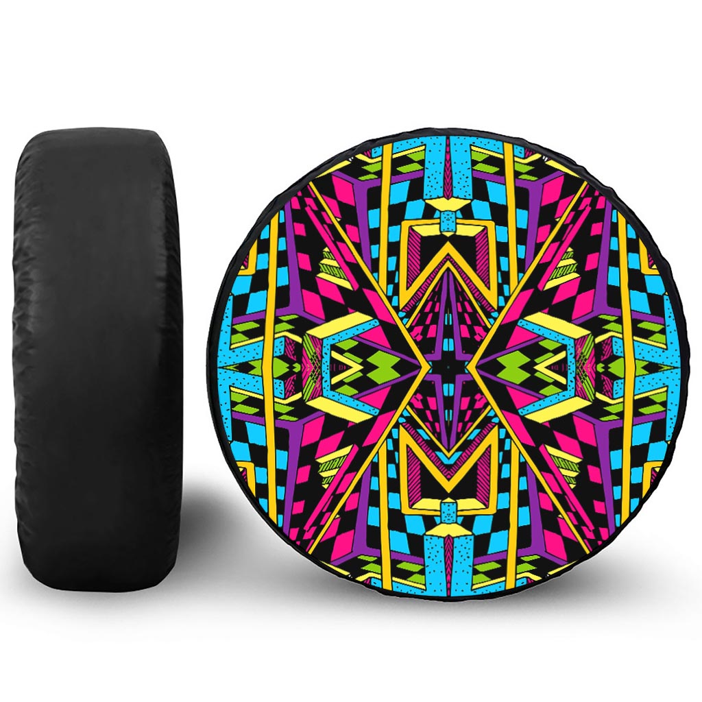 Ethnic Psychedelic Trippy Print Tire Cover