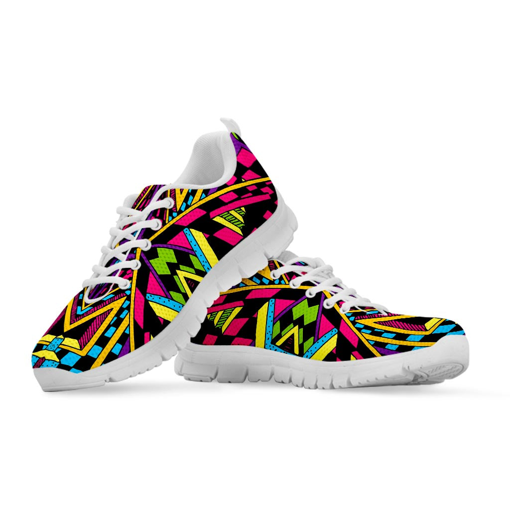 Ethnic Psychedelic Trippy Print White Running Shoes