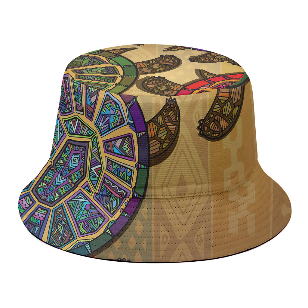Ethnic Sea Turtles Print Bucket Hat