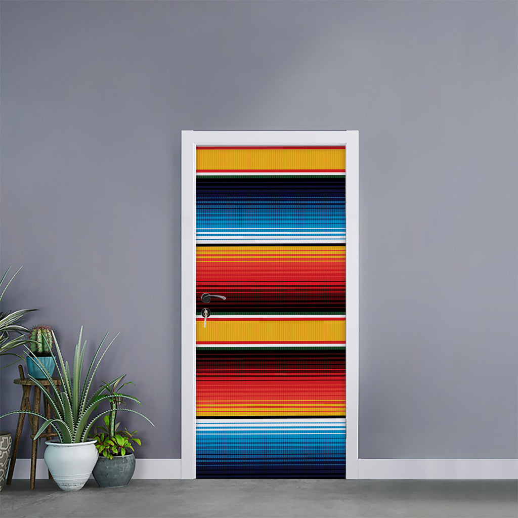Ethnic Serape Blanket Pattern Print Door Sticker