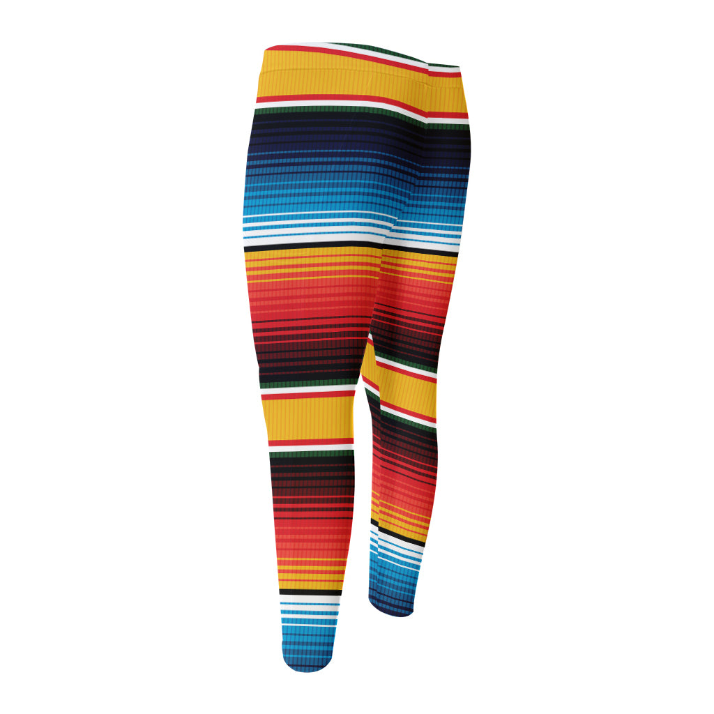 Ethnic Serape Blanket Pattern Print Men's Compression Pants
