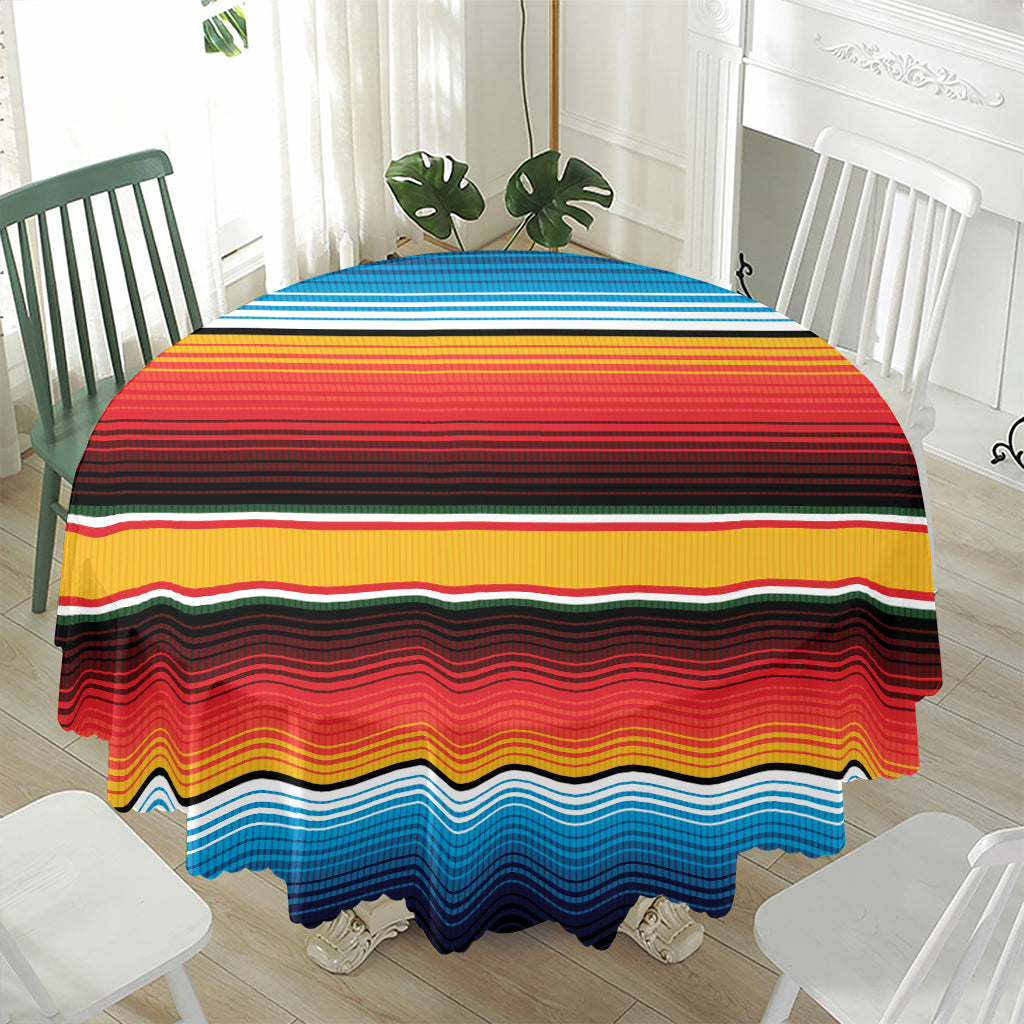 Ethnic Serape Blanket Pattern Print Waterproof Round Tablecloth