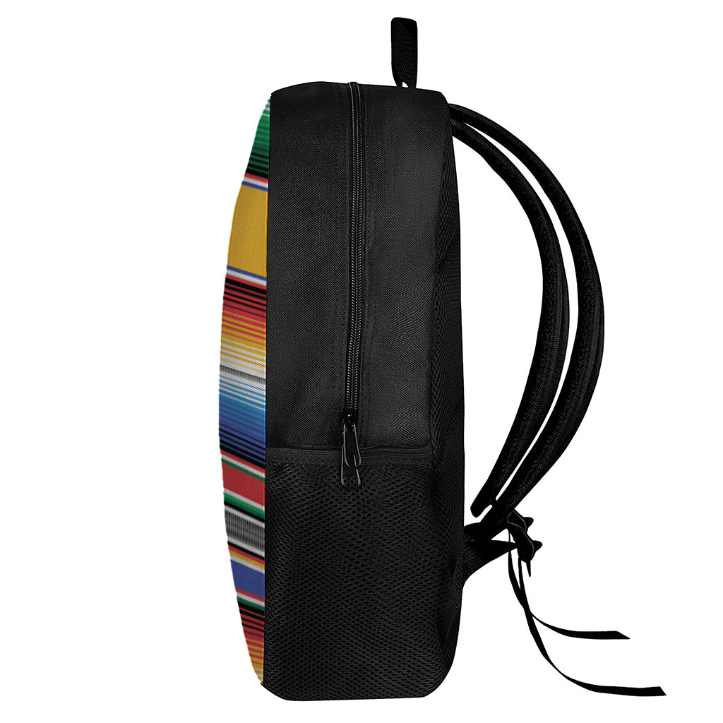 Ethnic Serape Blanket Stripe Print 17 Inch Backpack