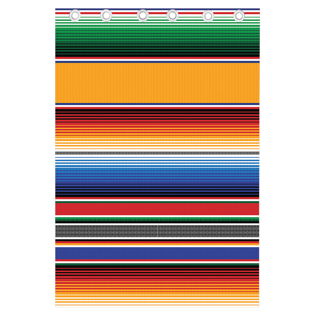 Ethnic Serape Blanket Stripe Print Curtain