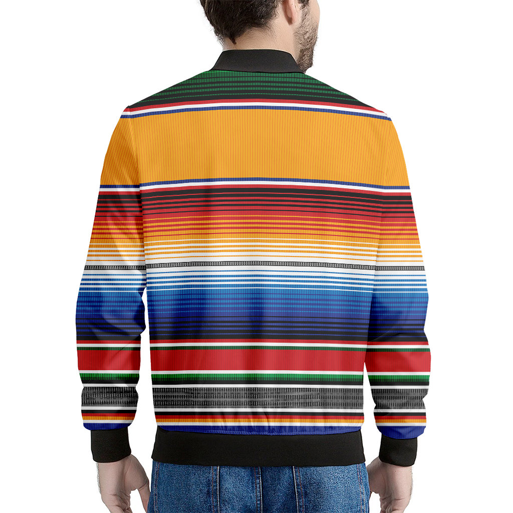 Ethnic Serape Blanket Stripe Print Men's Bomber Jacket