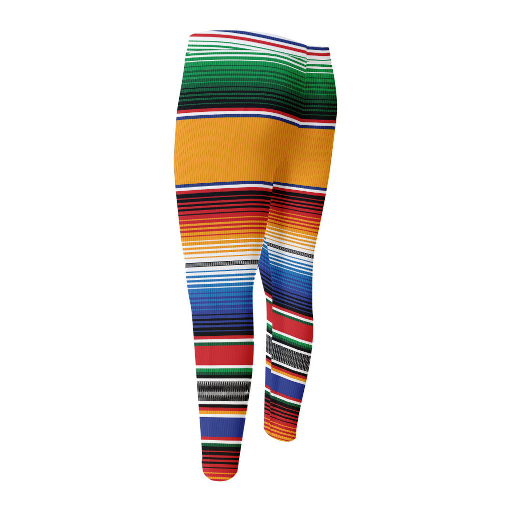 Ethnic Serape Blanket Stripe Print Men's Compression Pants