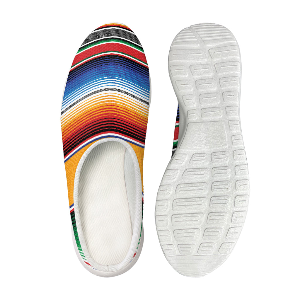 Ethnic Serape Blanket Stripe Print Mesh Casual Shoes