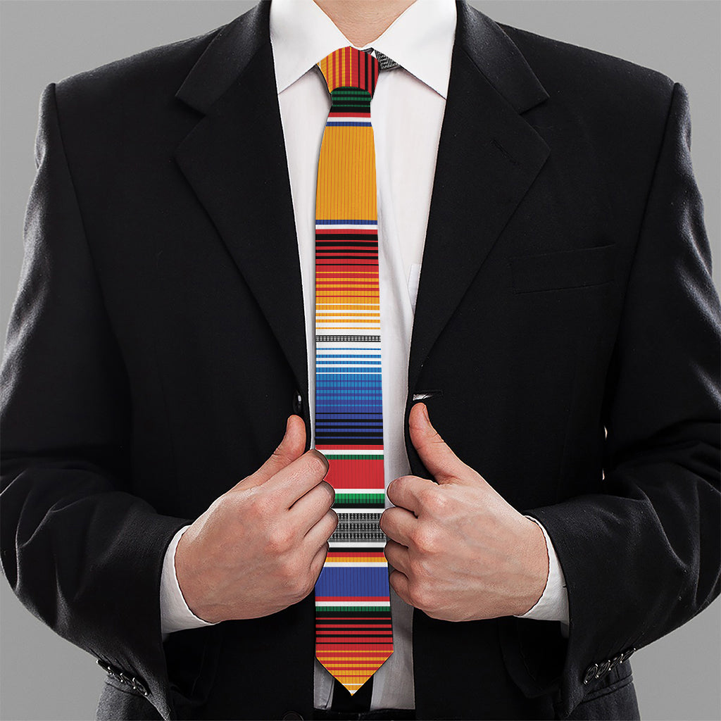 Ethnic Serape Blanket Stripe Print Necktie