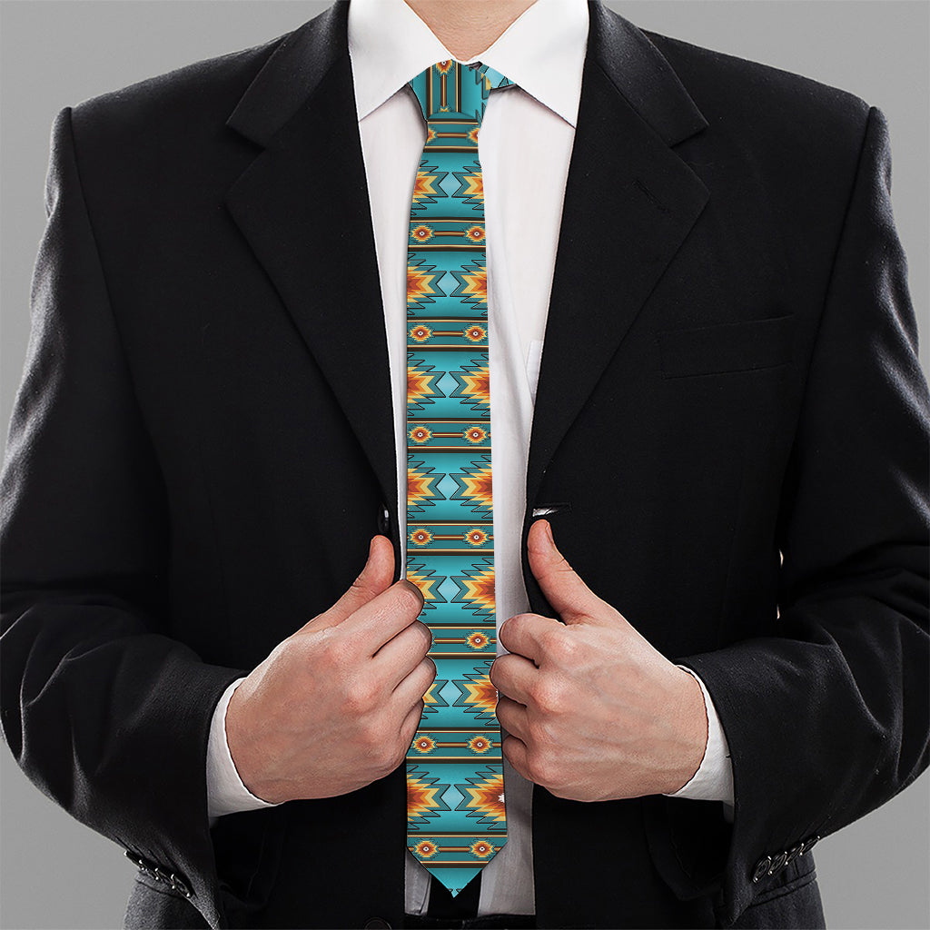 Ethnic Southwestern Navajo Pattern Print Necktie
