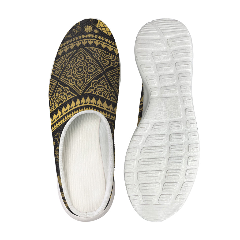 Ethnic Thai Elephant Pattern Print Mesh Casual Shoes