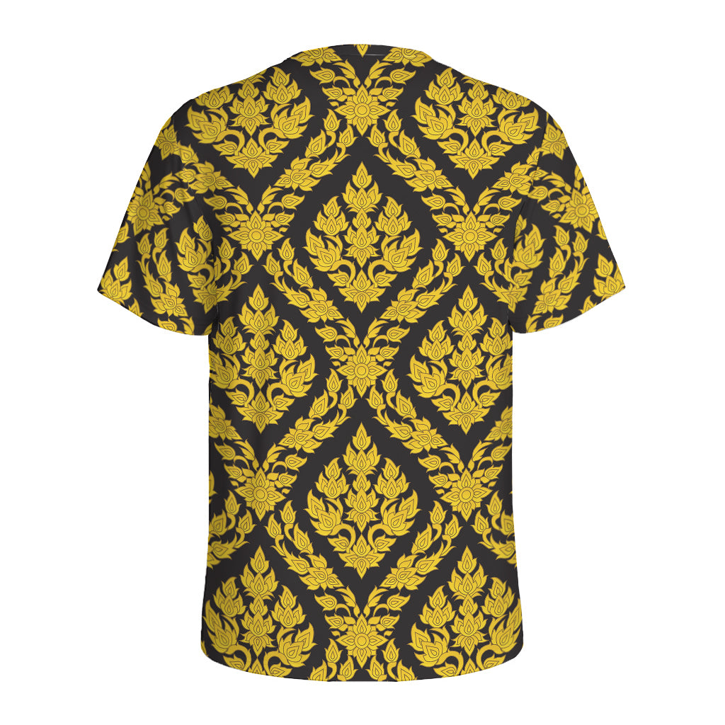 Ethnic Thai Pattern Print Men's Sports T-Shirt