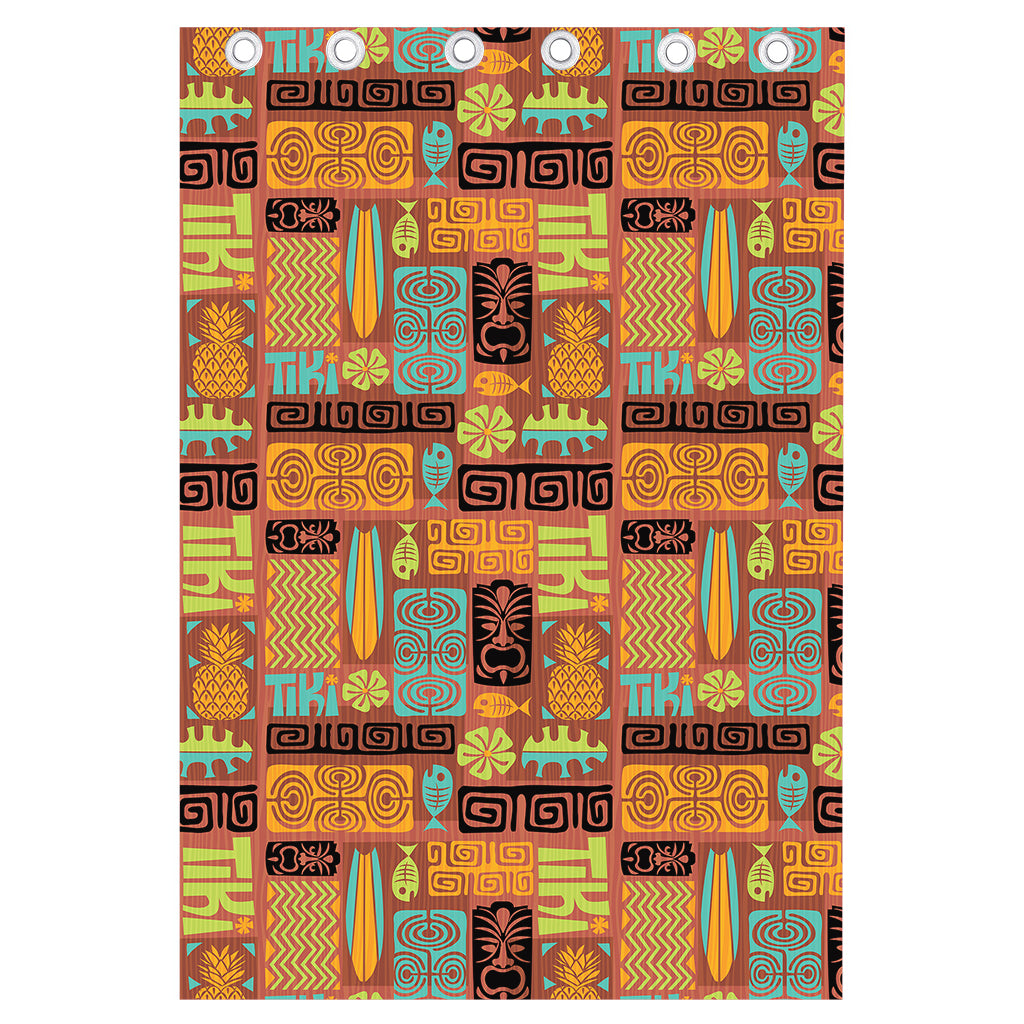 Ethnic Tiki Pattern Print Curtain