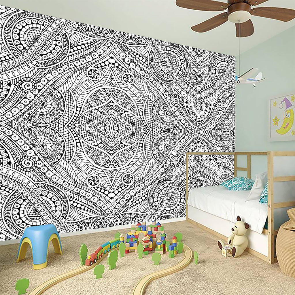 Ethnic Zentangle Pattern Print Wall Sticker