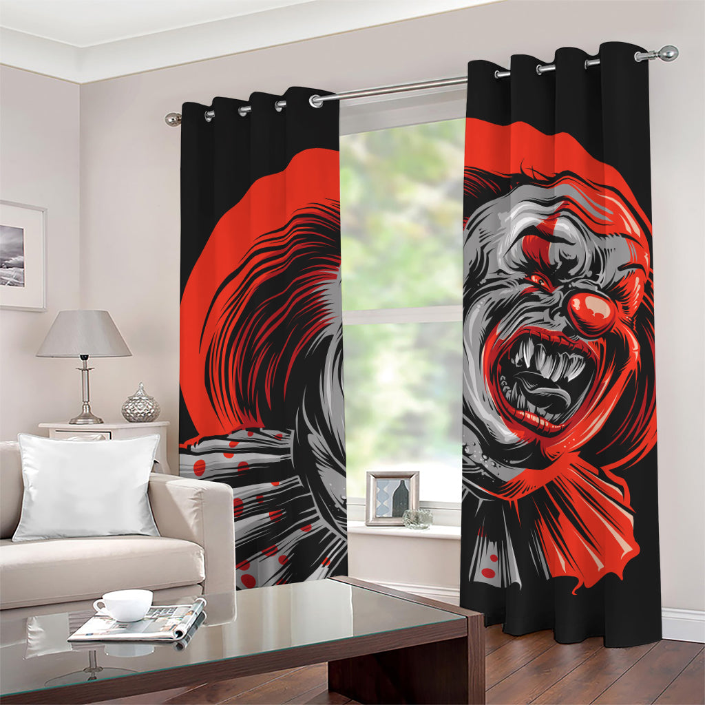 Evil Clown Print Grommet Curtains