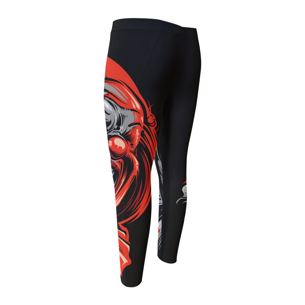 Evil Clown Print Men's Compression Pants