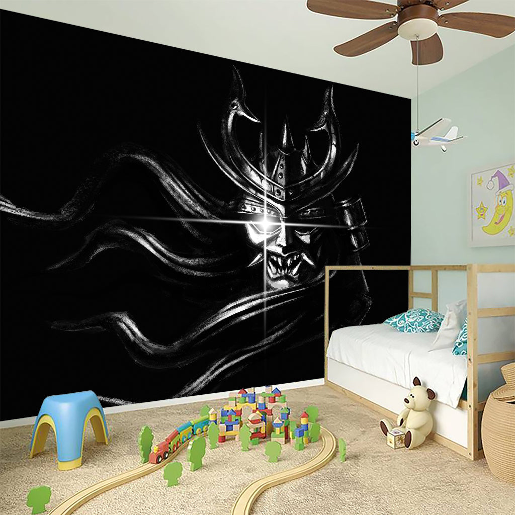 Evil Samurai Mask Print Wall Sticker
