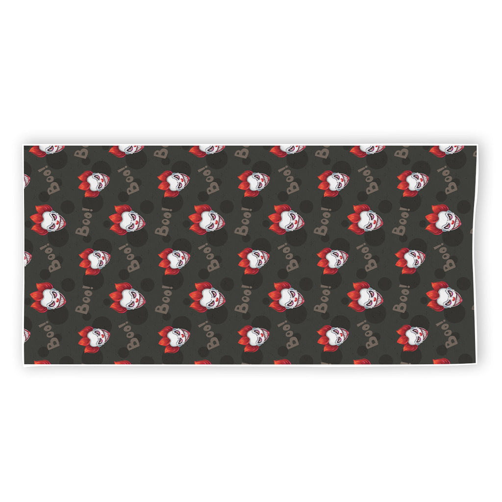 Evil Scary Clown Pattern Print Beach Towel
